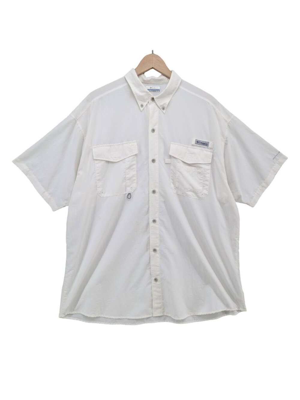 Columbia PFG Bahama II Shirt Mens White Short Sleeve Nylon Omni Shade Size XL
